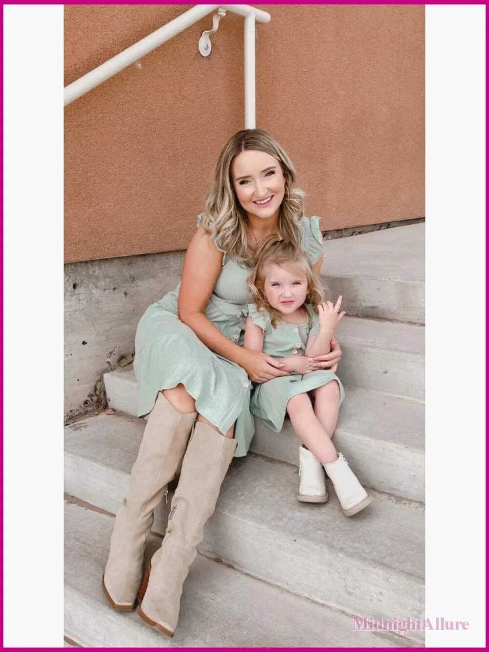Matching Family Dresses Cotton Ruffle Mommy and Me Dress Set